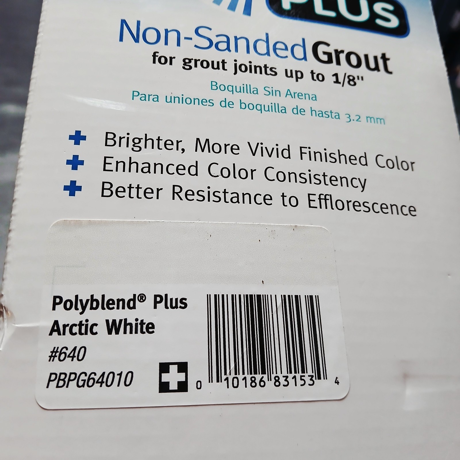 polyblend plus NON-SANDED grout ARCTIC WHITE 10 lbs **NEW**