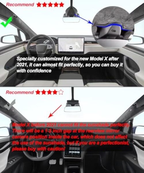 Windshield Sunshade Glass Roof Sun Shade Compatible Model X Windshield Sunshade