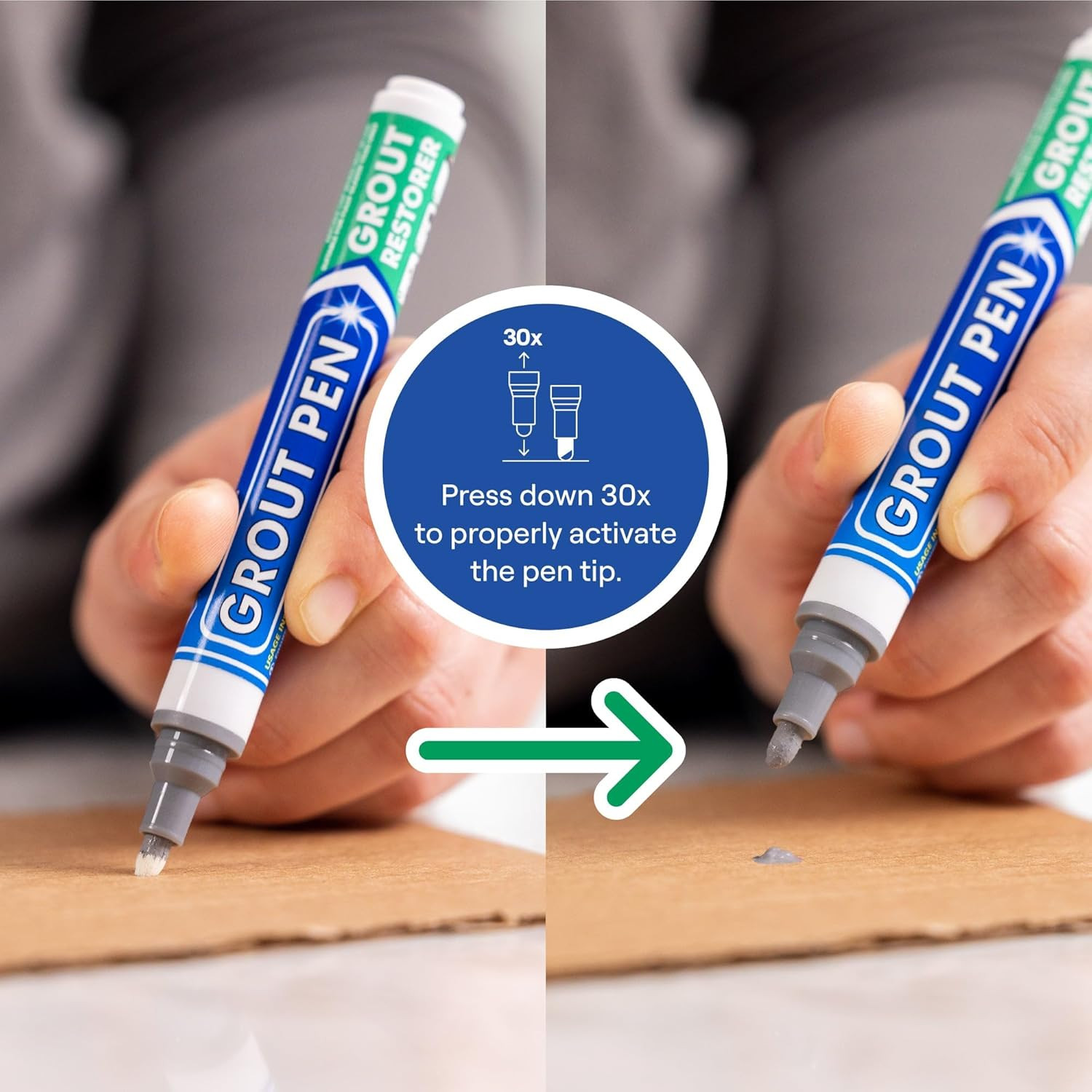 Grout Pen Grey Tile Grout Paint Marker Restorer – Wide 15mm Tip (20ml) | Wate…