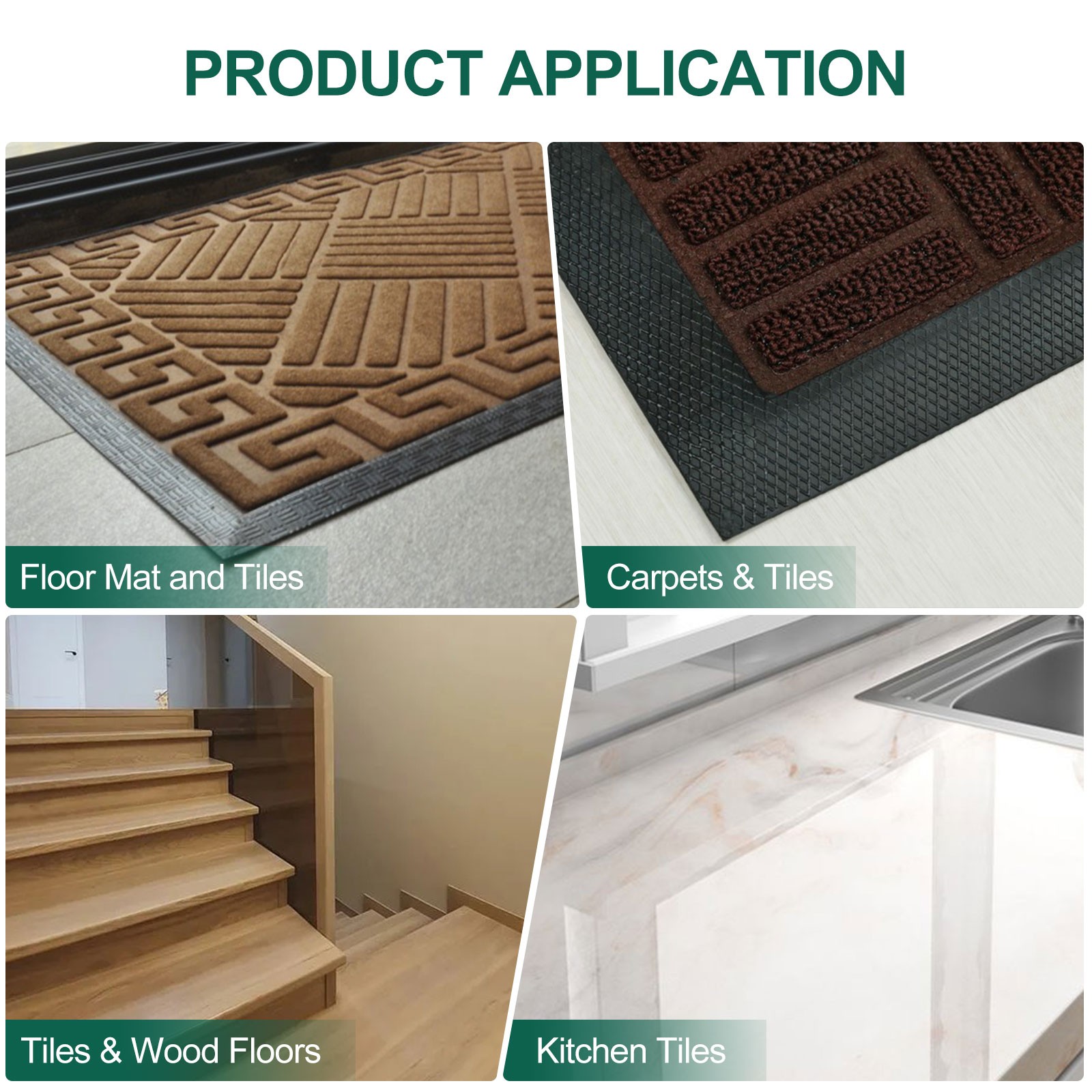 9.84ft PVC Floor Transition Strip, Self Adhesive Backing Carpet to Tile Gray