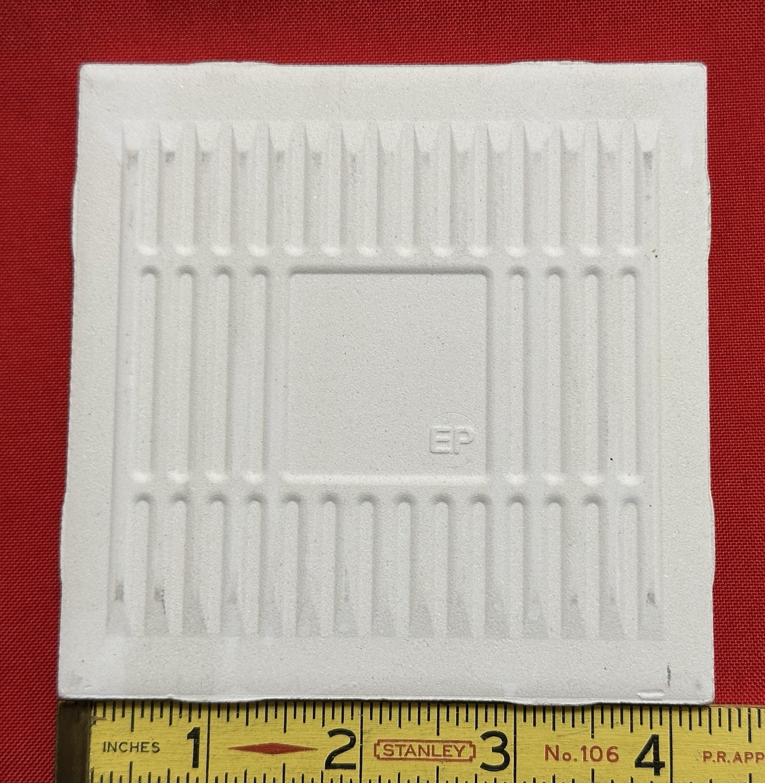 1 pc. Vintage White: 4-1/4″ Glossy Ceramic Tile from the 1990’s New Stock, USA