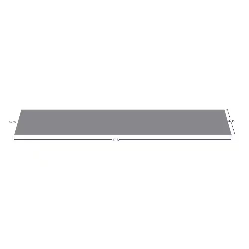 Levant 30 In. W X 17 Ft. L Slate Grey Commercial Grade Vinyl Garage Flooring Run