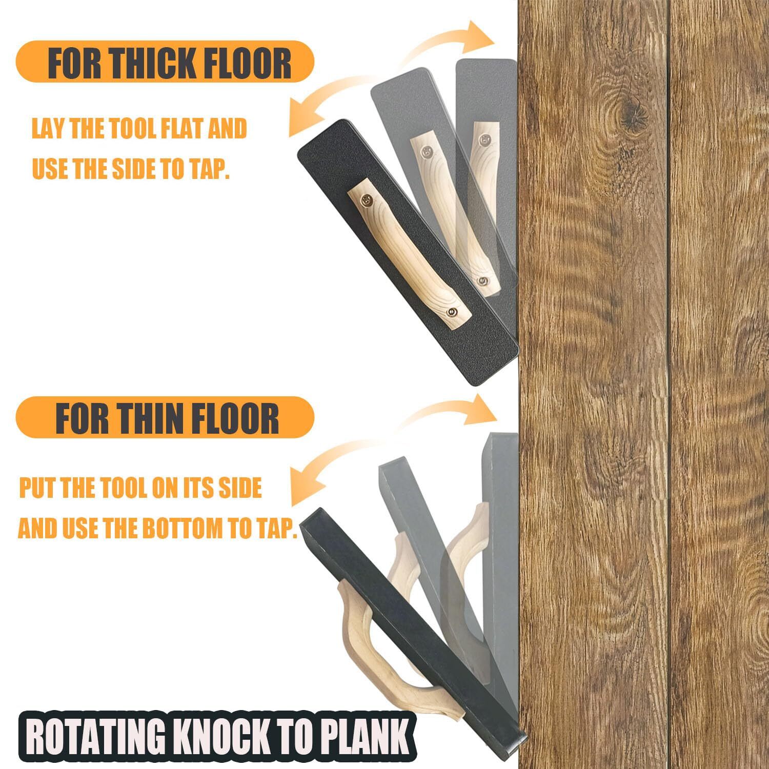Heavy Big Tapping Block Flooring Tools 2.7lbs | 151/2in Needn’t Mallet Just Tap