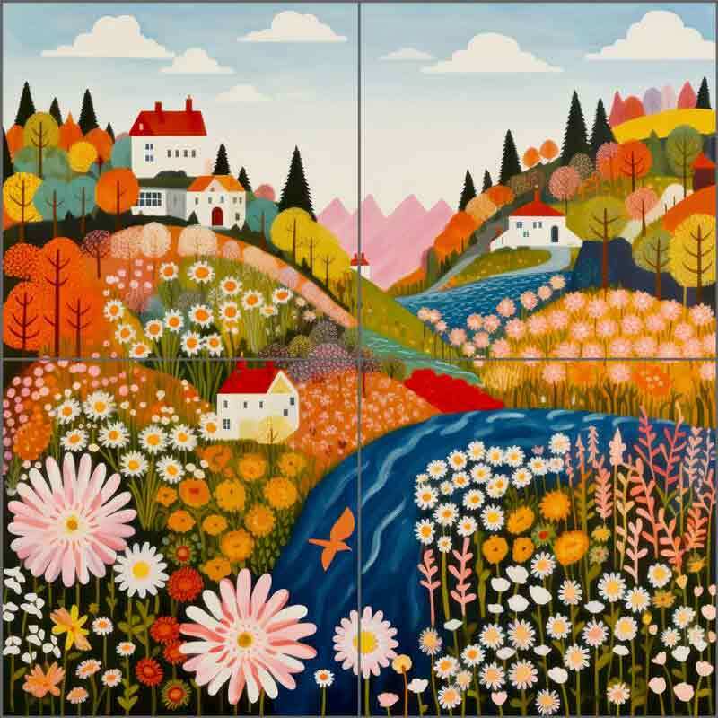 Landscape Tile Backsplash Lazar Studio Art Ceramic Mural OB-LAZ17-62