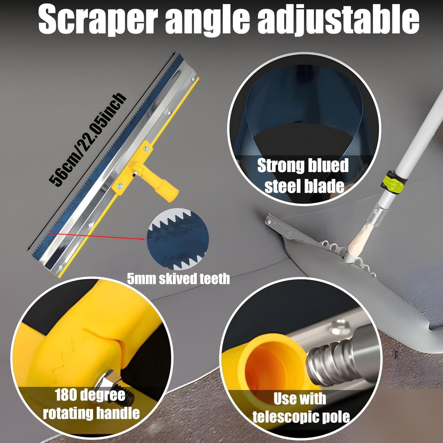 Self Leveling Cement Tool Kit,Epoxy Flooring Tool Kit,Self-Leveling Rake,Spike S