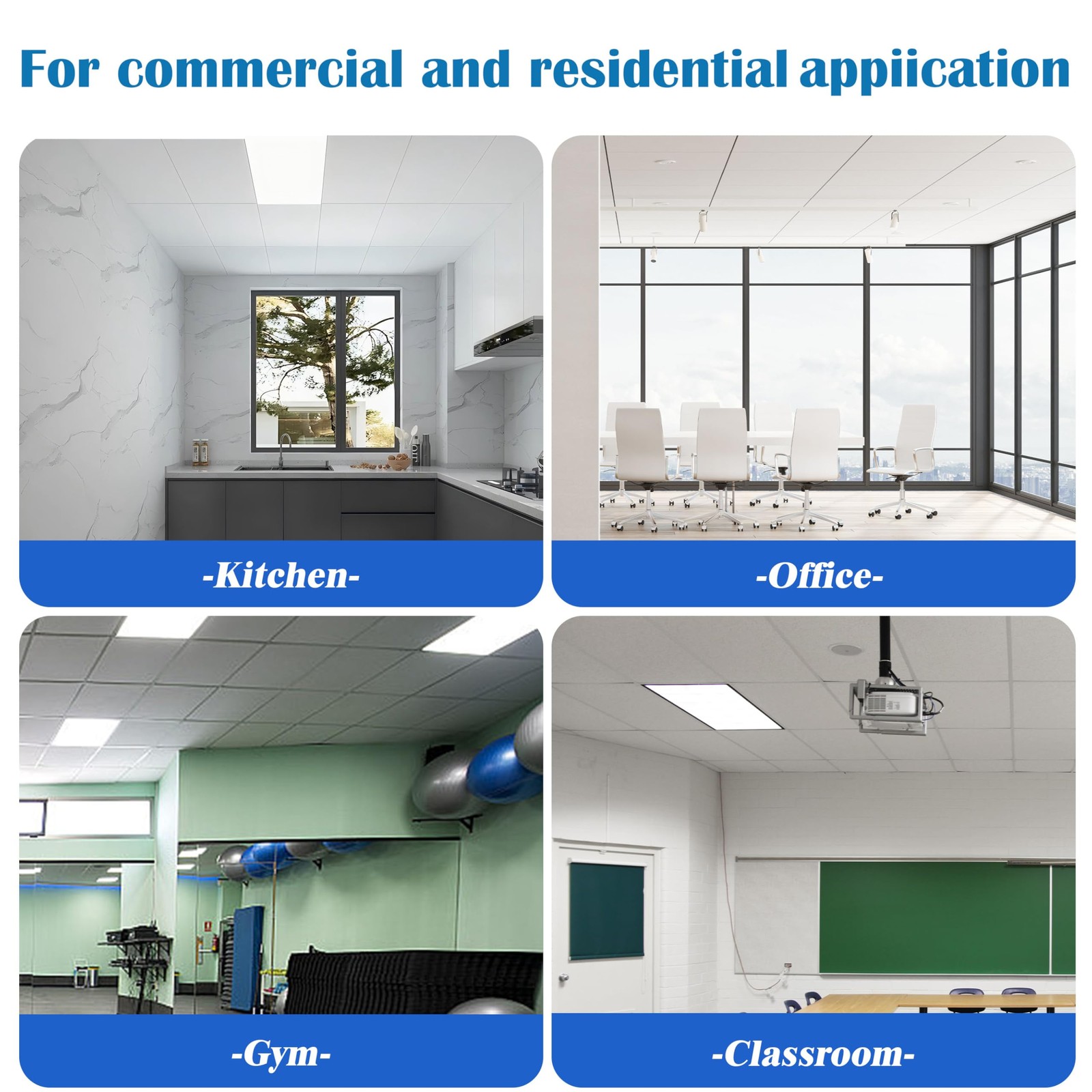 10-Pack Drop Ceiling Tile 2Ft X 4Ft, Smooth White PVC Ceiling Panel 24 X 48In, 5