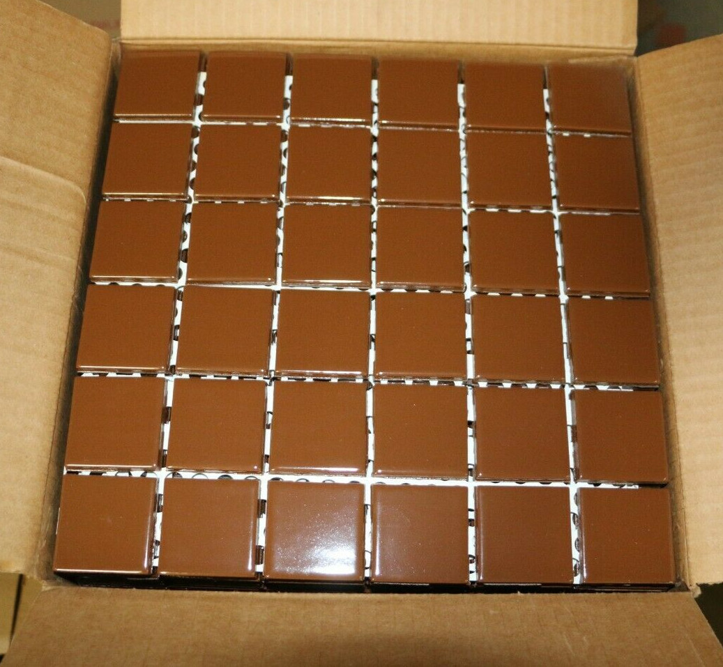 Brown Glossy Wall Tile 1 7/8″ x 1 7/8″ Vintage Backsplash Color-550 5 Sq Ft