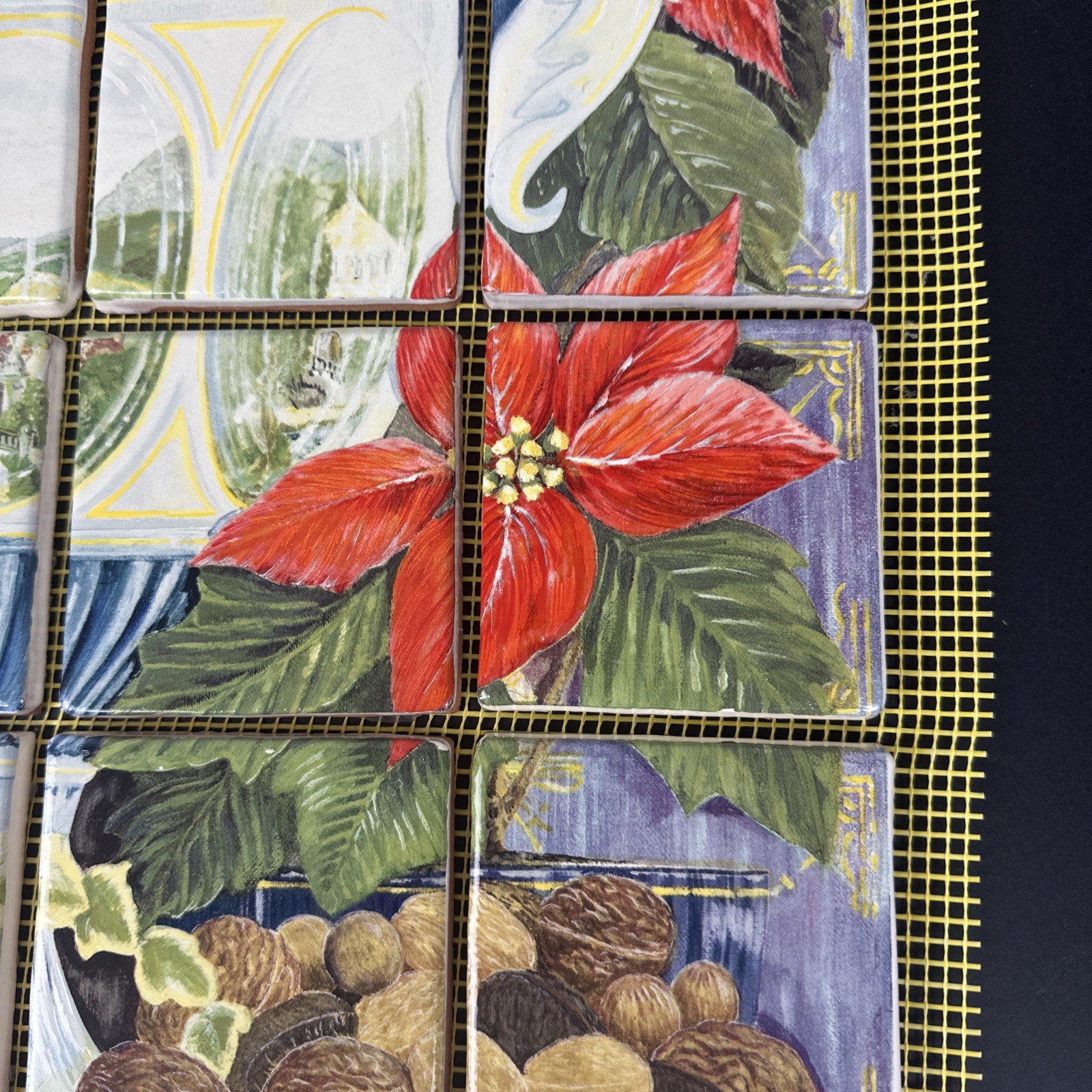 16×20″ 20pc 3.75″ Ceramic Terra Cotta Tile Mosaic Mural Fruit Urn Nut Backsplash