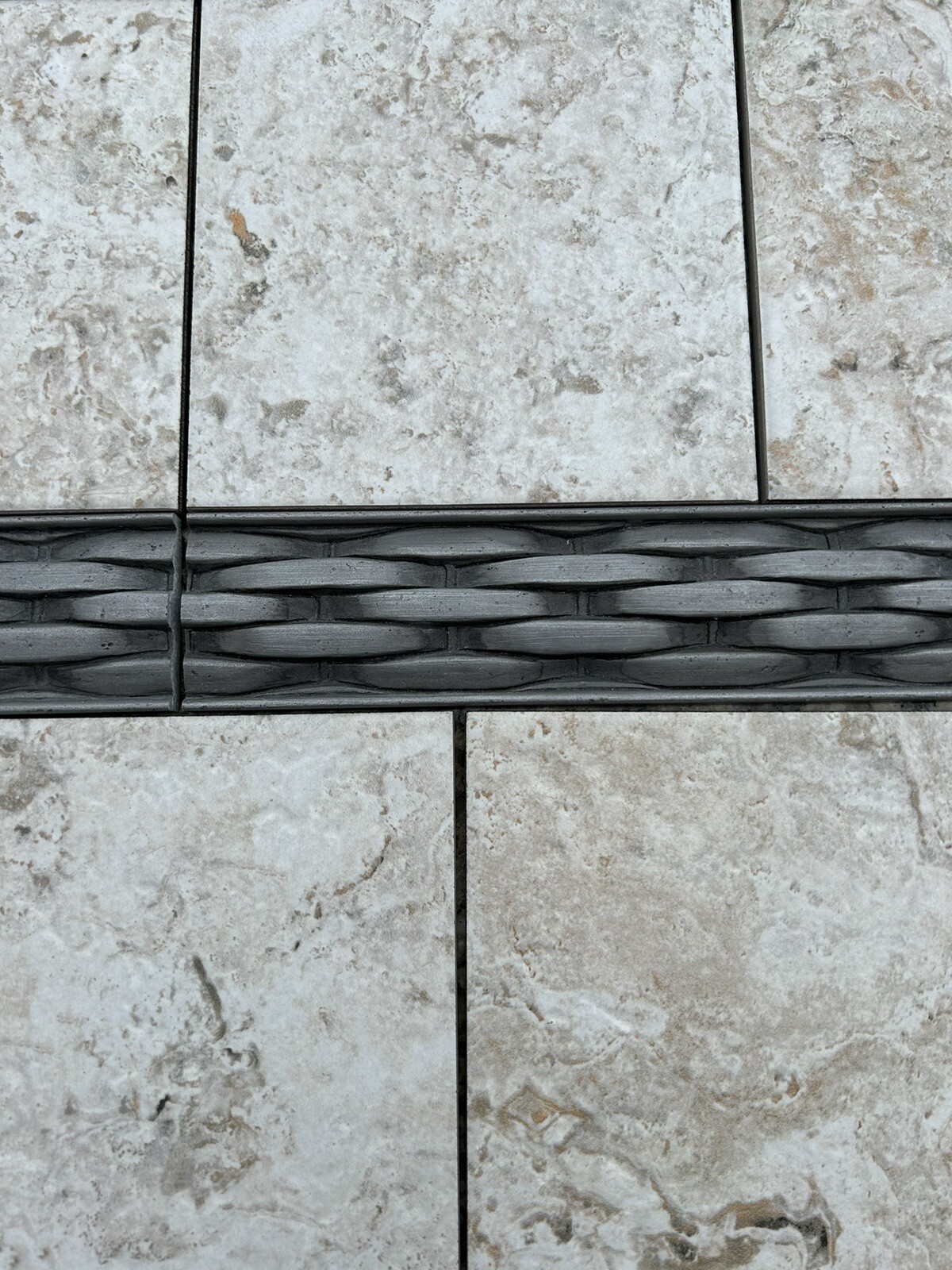 Metal Coat Pewter Looking Listello Tile Border