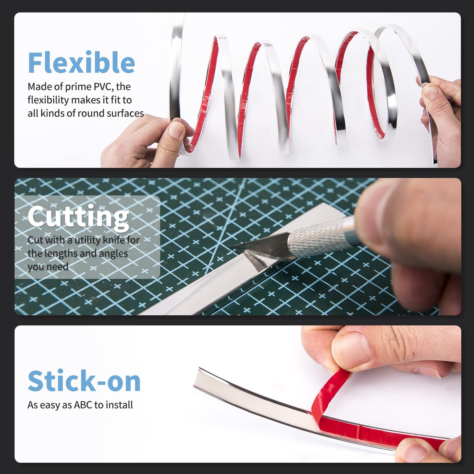 Art3d 10 Ft Peel And Stick Flexible Vinyl Tools & Home Improvement