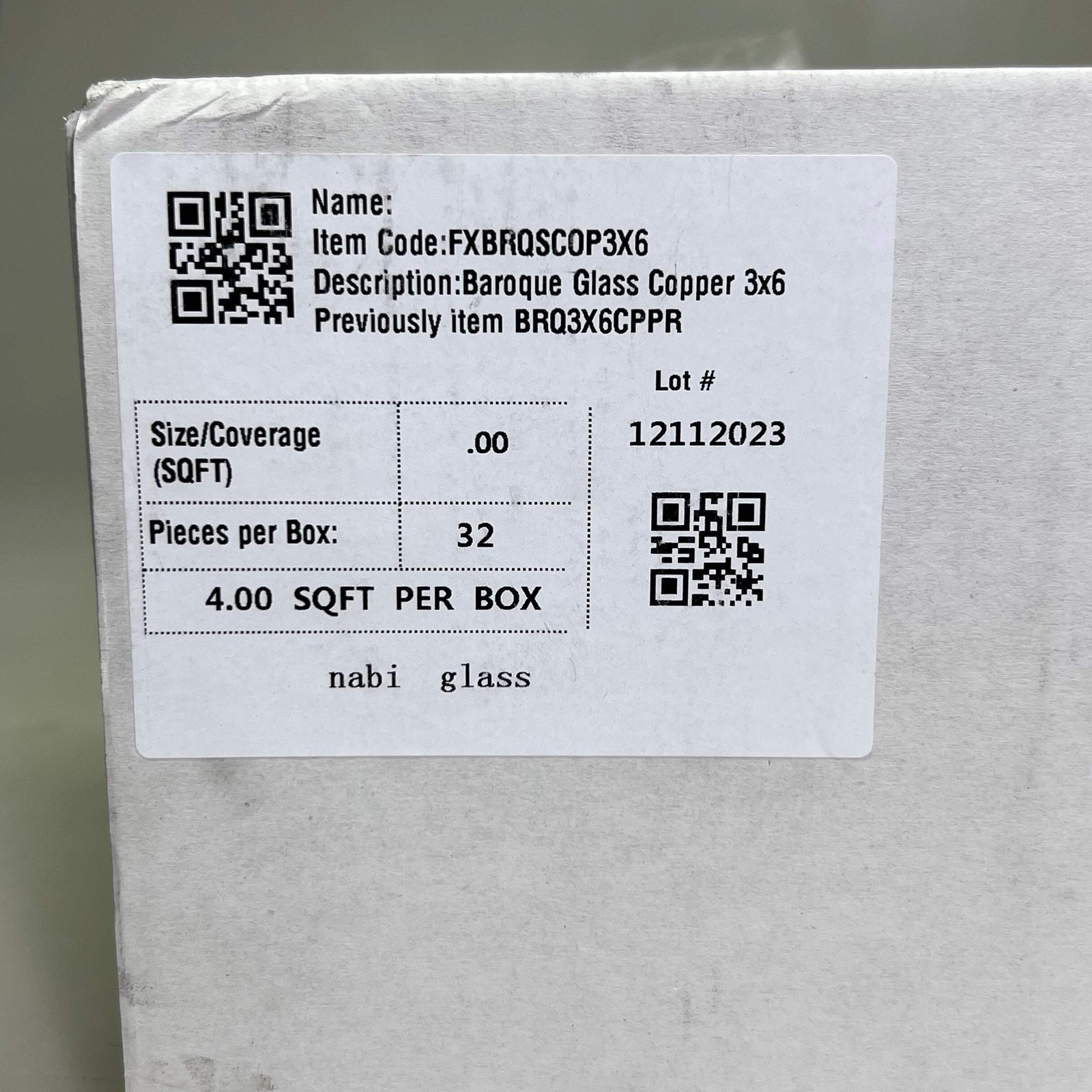 Home Decor (32 Pcs) Baroque Glass Copper Subway Tile 3×6 FXBRQSCOP3X6