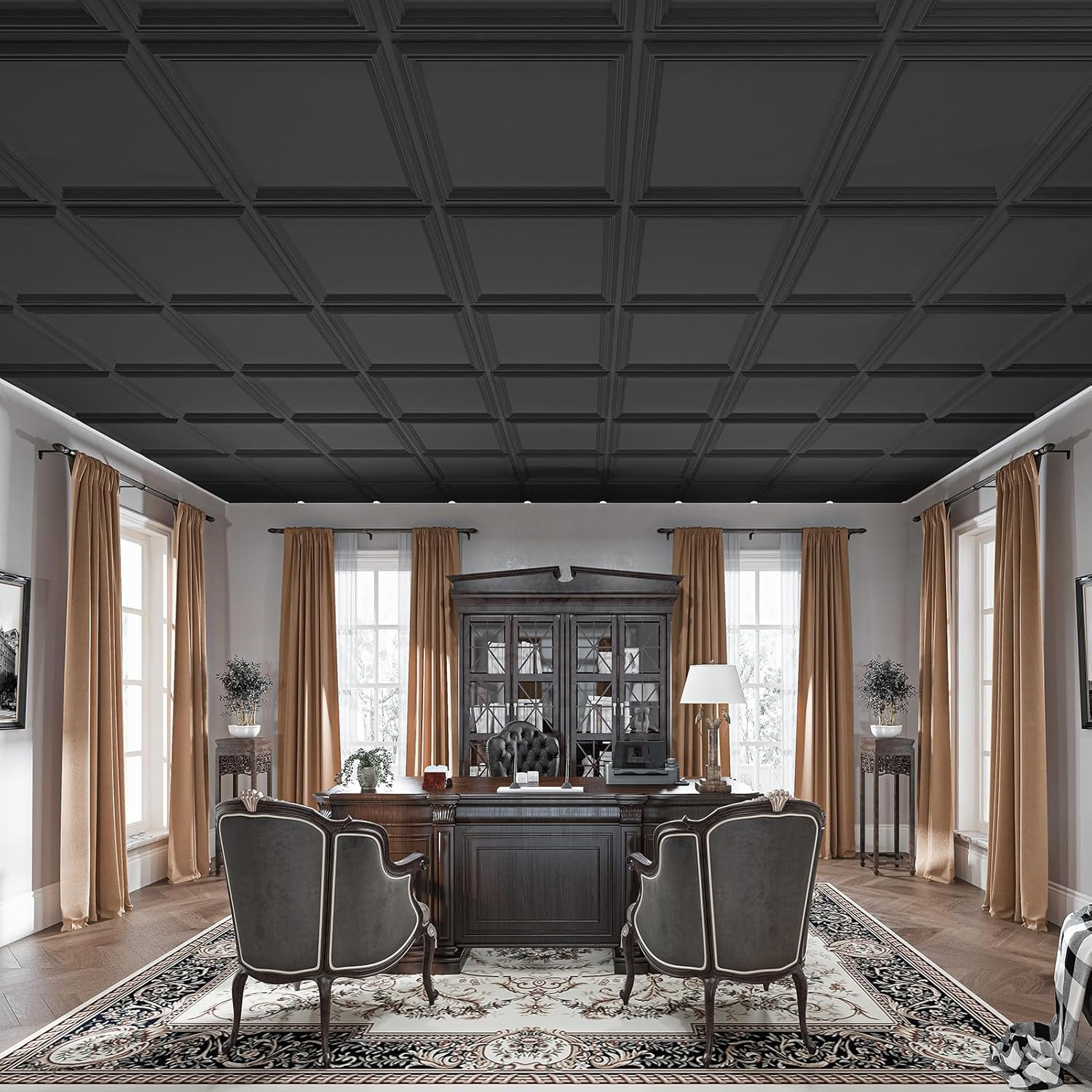 12-Pack Drop Relief Ceiling Tiles for Home, Office & Commercial Space, 24 X 24In