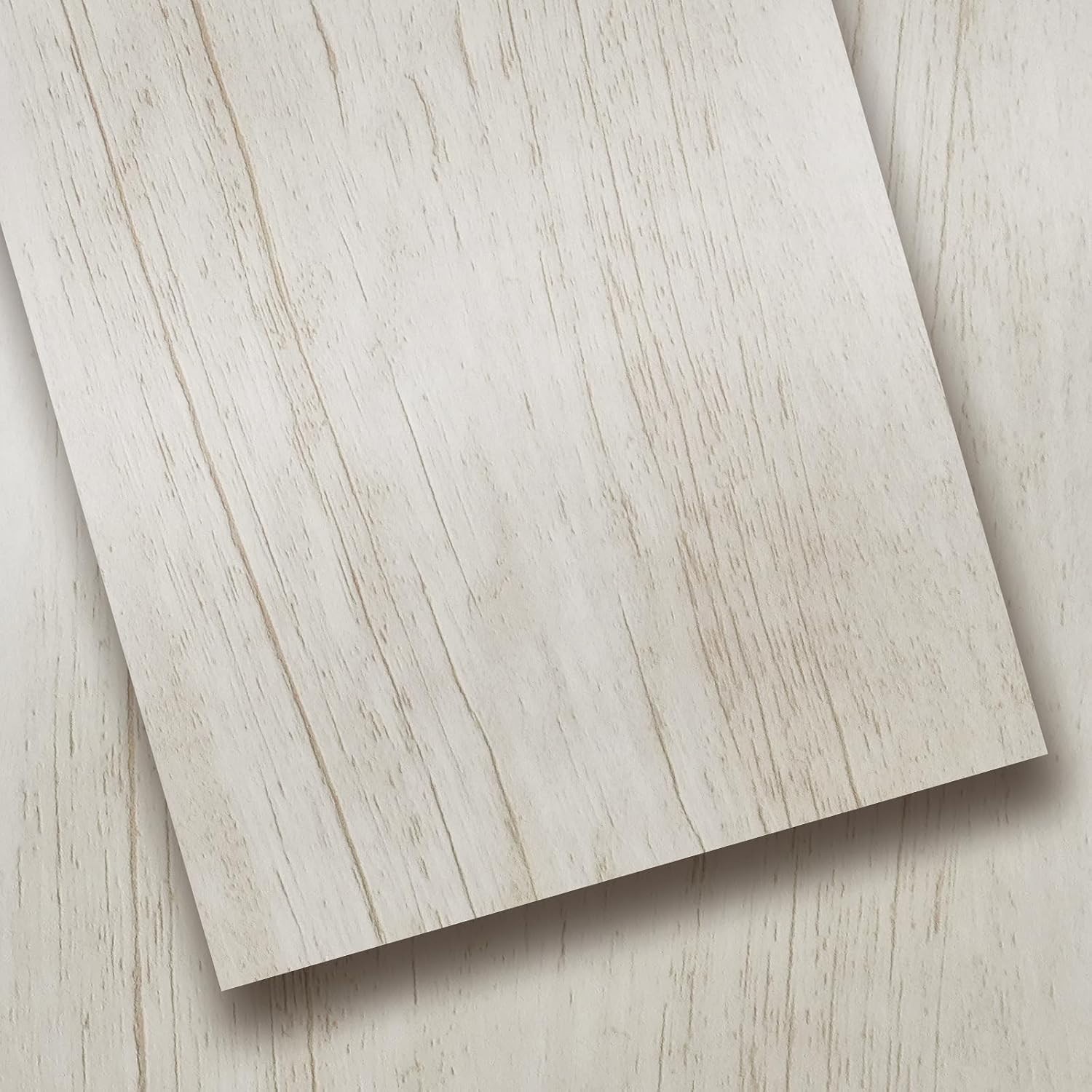 18 Sq Ft Vinyl Peel and Stick Floor Tiles 36×6 Inch Rustic White Self Adhesiv…