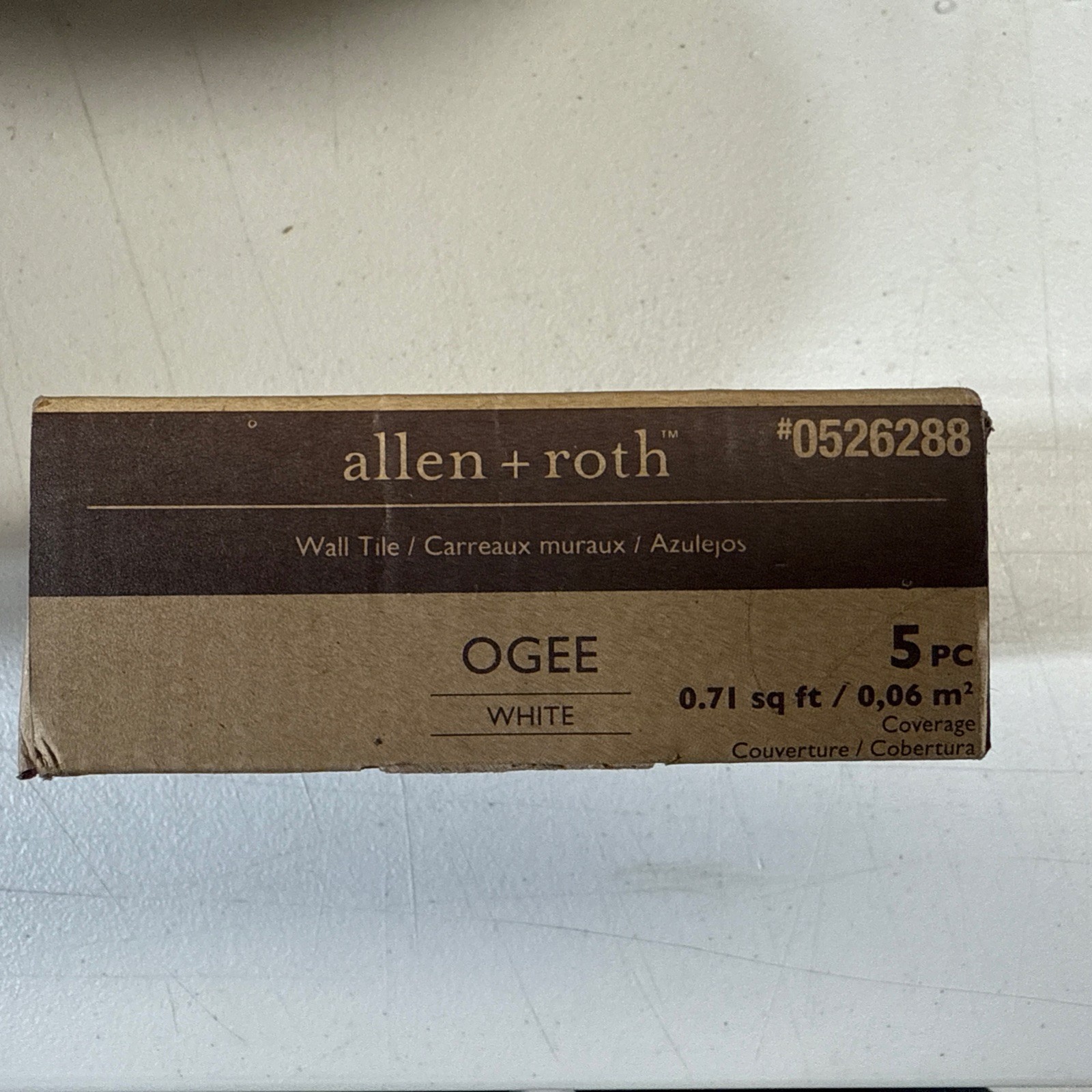 Allen + Roth Ogee Ceramic White Tiles Pieces 0526288. 5 Pack Brand New