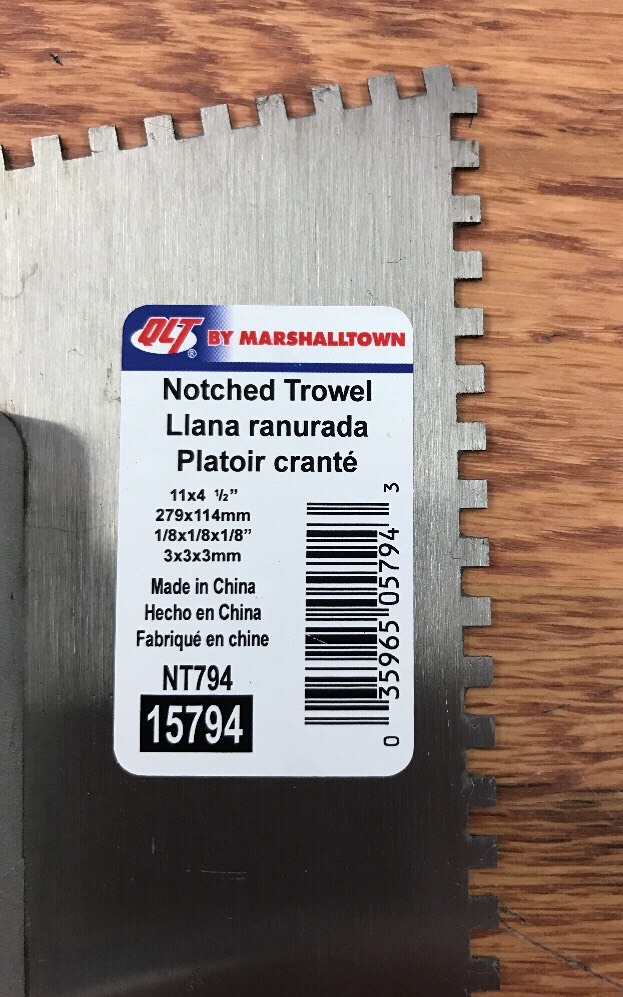 Marshalltown Tile Flooring Trowel For Schluter Kerdi