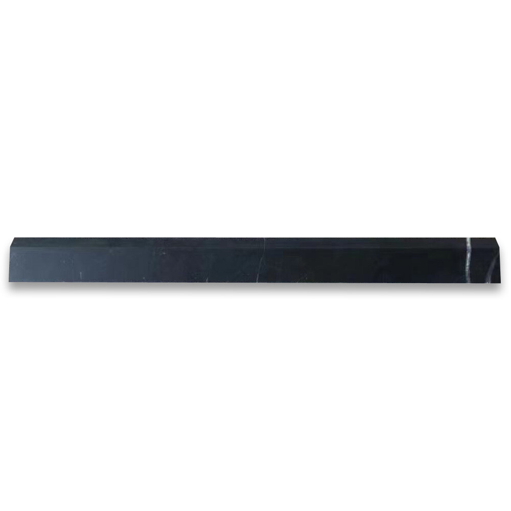 N19H Nero Marquina Black Marble Beveled Pencil Edging Trim Molding Honed
