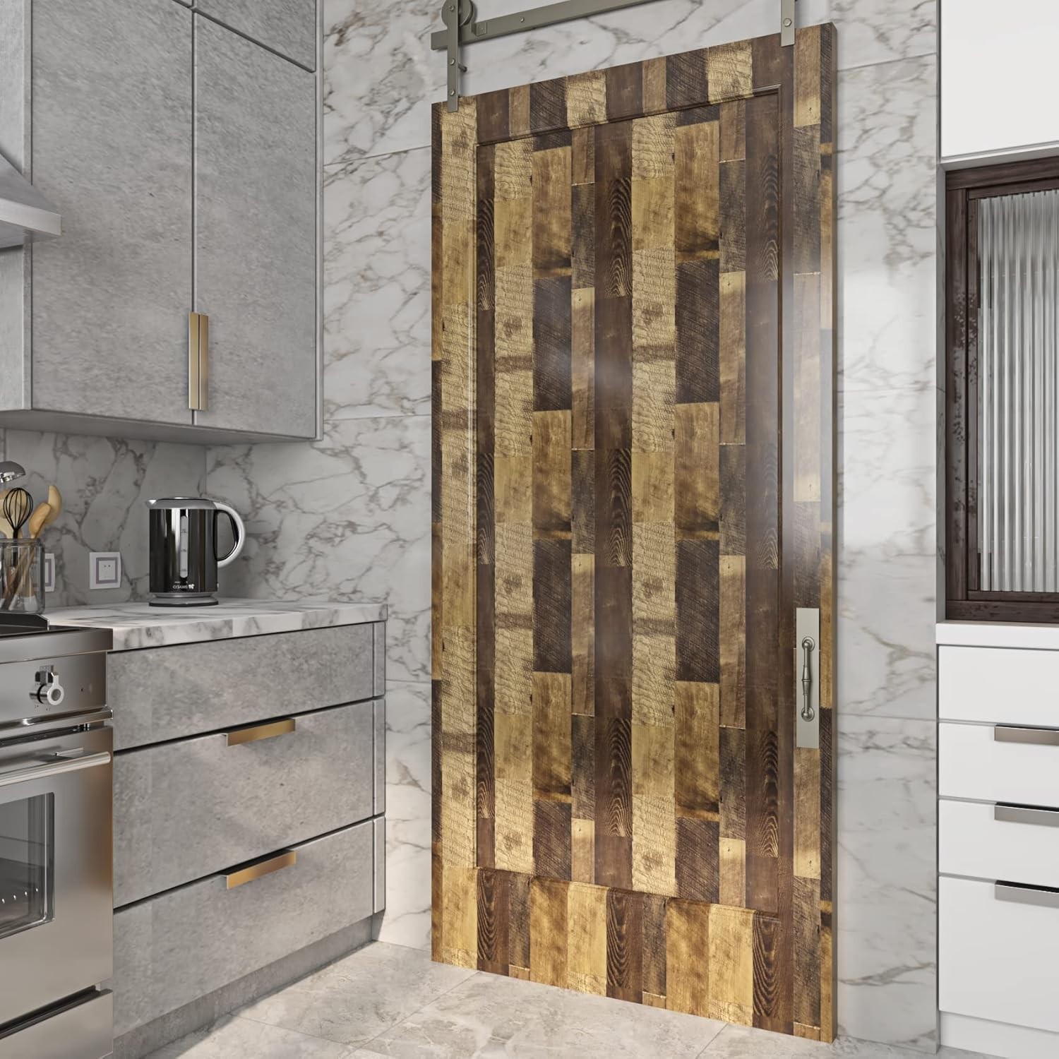 Reclaimed Wood Vinyl Flooring Roll Waterproof Vinyl Plank Flooring Peel and Stic