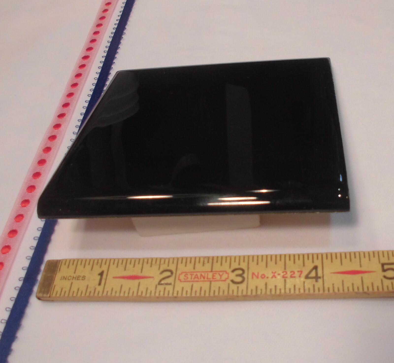 1 pc. *Gloss Black* 4-1/4″ Ceramic Bullnose Tile by American Olean NEW MINT