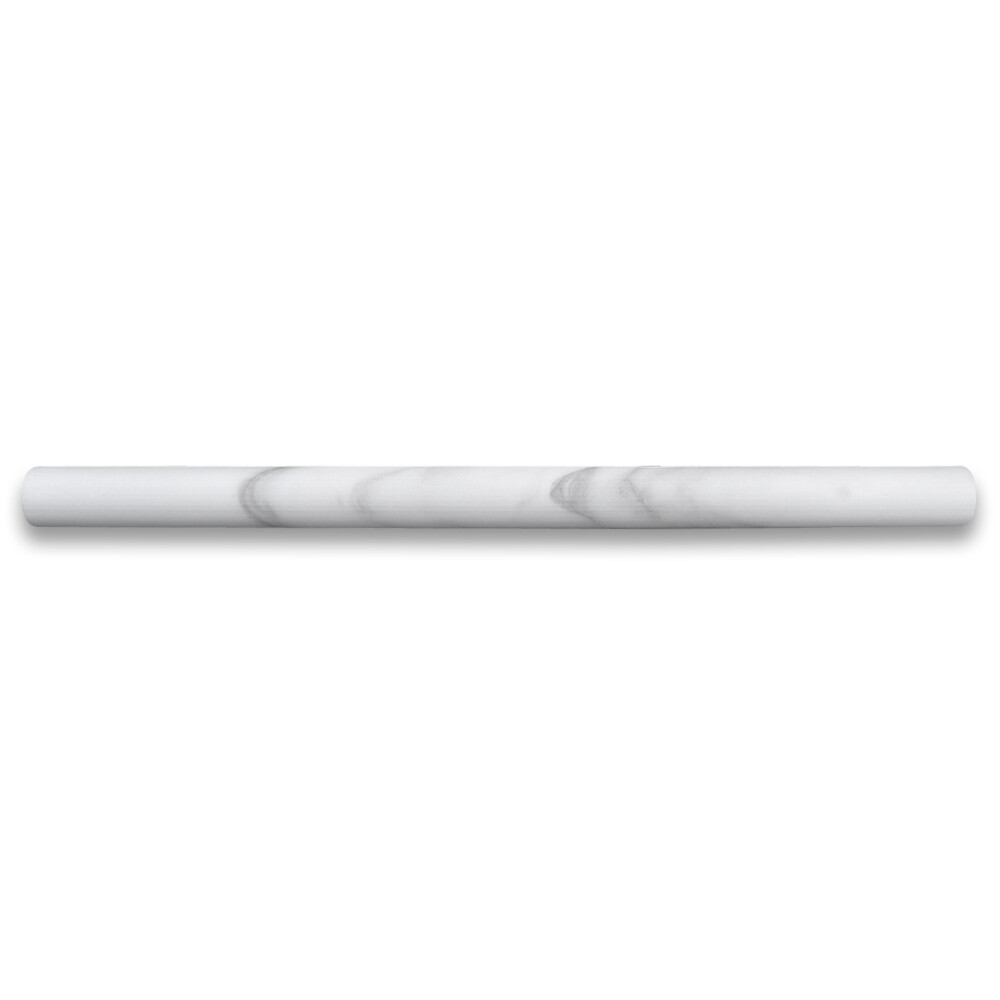 L18H 3/4×12 Pencil Liner Statuary Statuario White Marble Trim Molding Honed