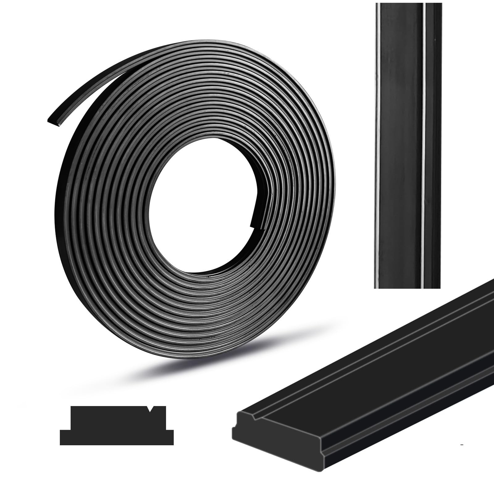 Magnetic Strip for Shower Door Replacement, 1/8″ Thick Flexible Black