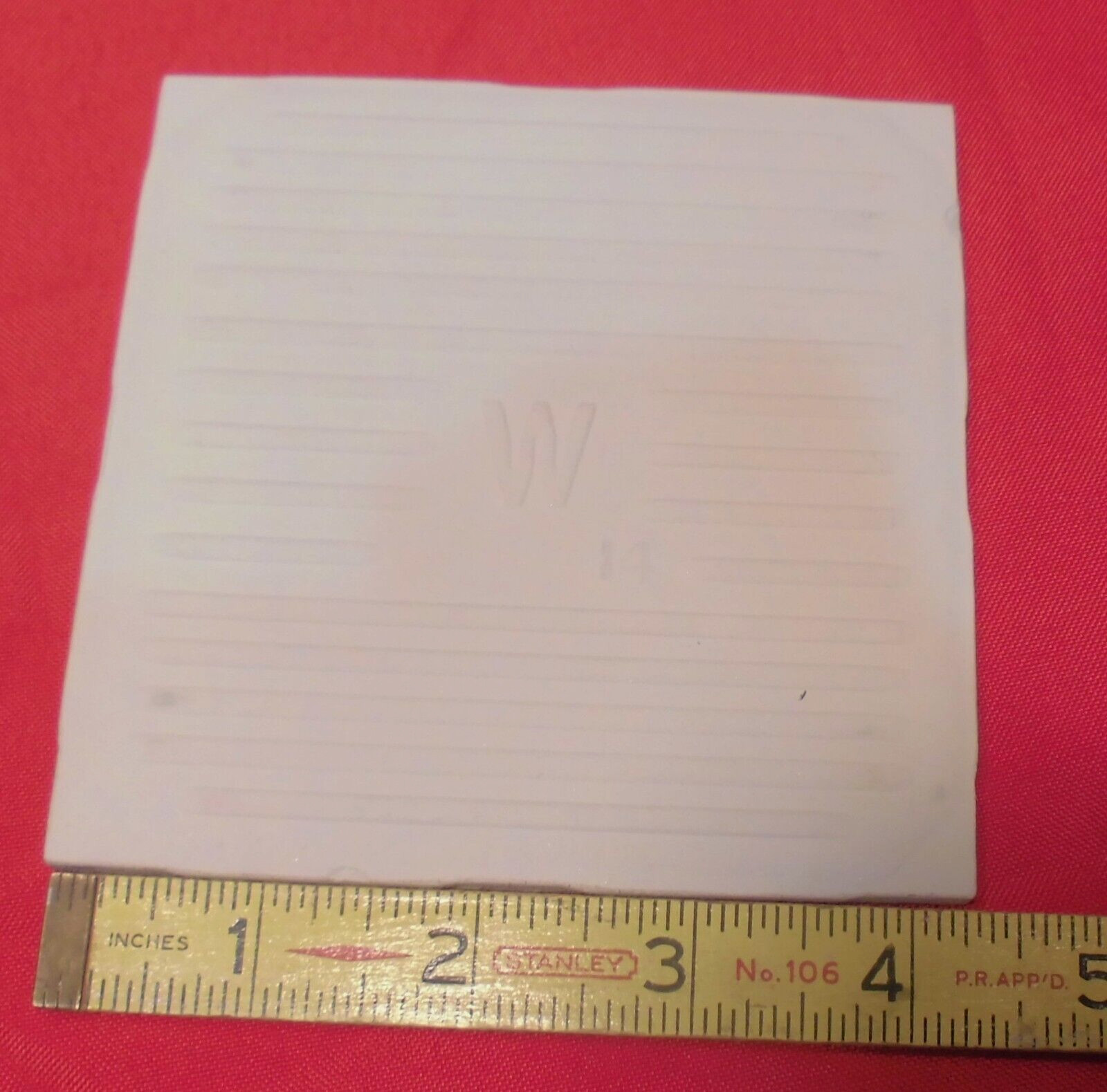 1 pc. White: Crystal Glaze; Ceramic Tile by Wenczel Co. 4-5/16″ made 1970’s 80’s
