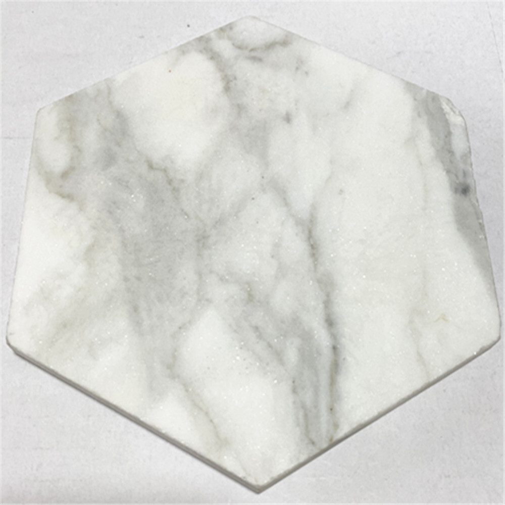 L36H 6″ Hexagon Statuary Statuario White Italian Marble Tile Honed
