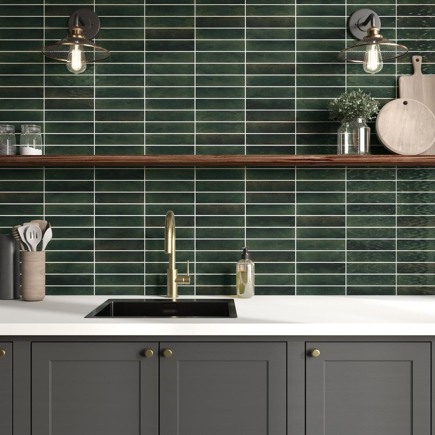 Glossy Herbal 2″ X 10″ Porcelain Wall Tile – 36 PCs, 5.42 SQFT per Carton