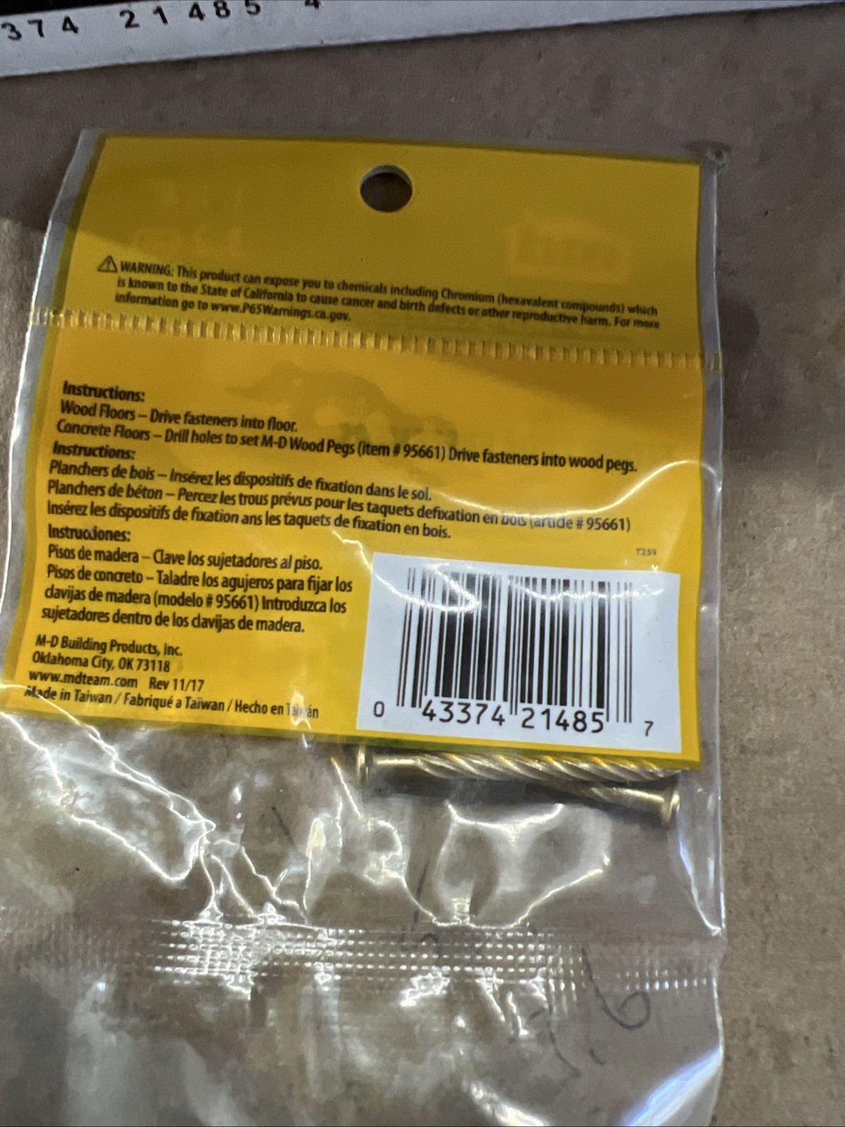 20 Packs M-D Products 21485 1-1/4-Inch Screw Nails for Carpet Metal 12 Per Pack