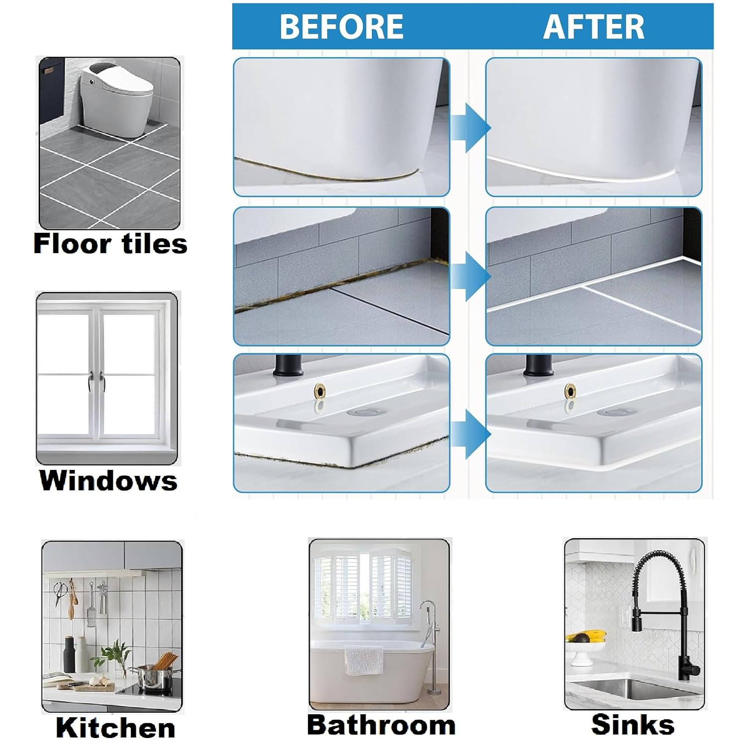 Waterproof White Tile Grout Repair Kit Premixed, 13.4oz/380g Fast Drying, Ext…