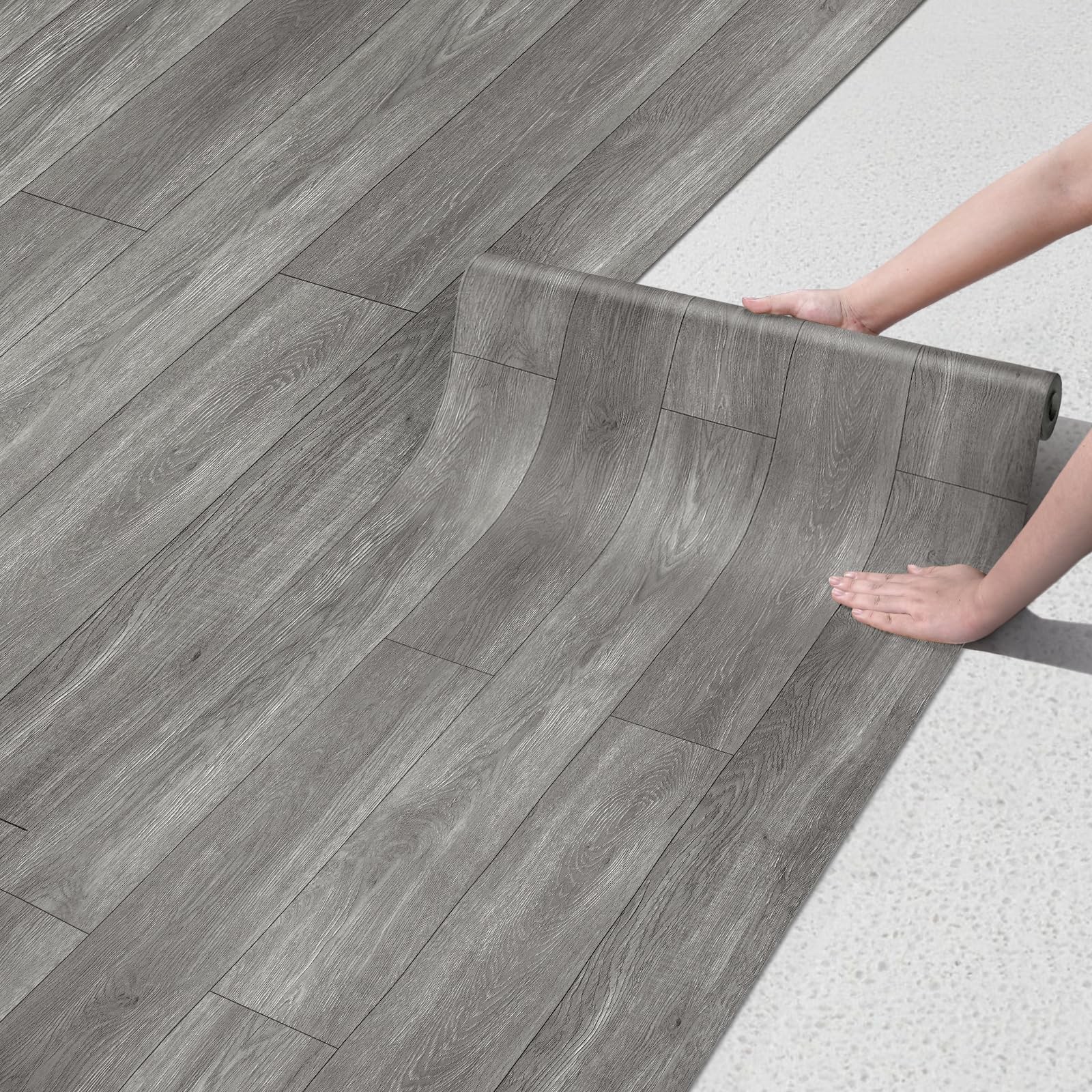 Peel and Stick Floor Tiles Vinyl Flooring Roll 23″x 393″/64 Sq.Ft Linoleum