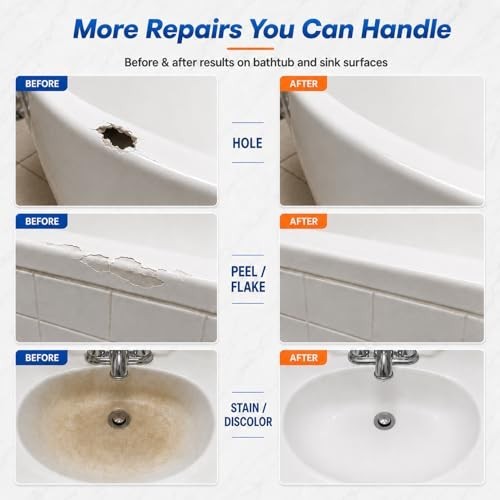 Tile Repair Kit (Pure White), Ceramic & Porcelain Tile Chip Repair Kit with Supe