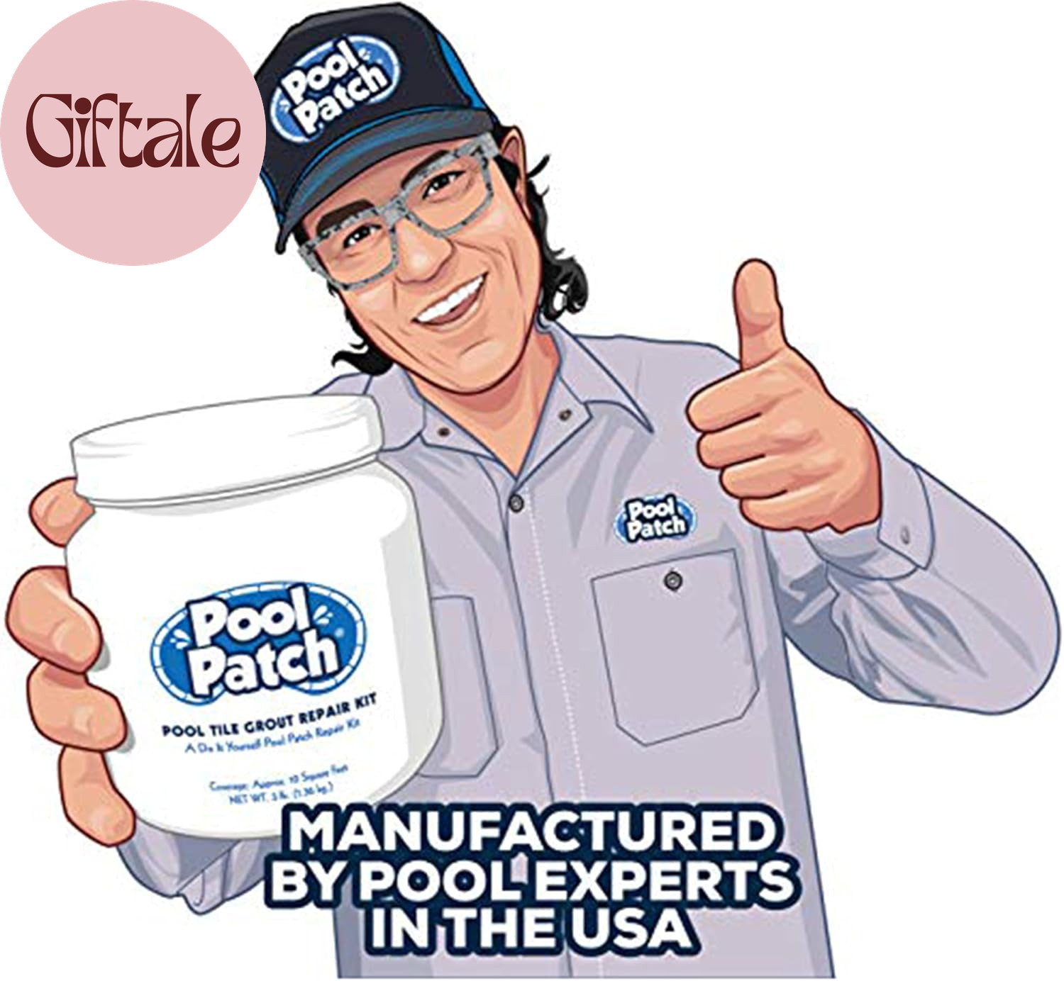 White Pool Tile Grout Repair Kit, 3-Pound, White