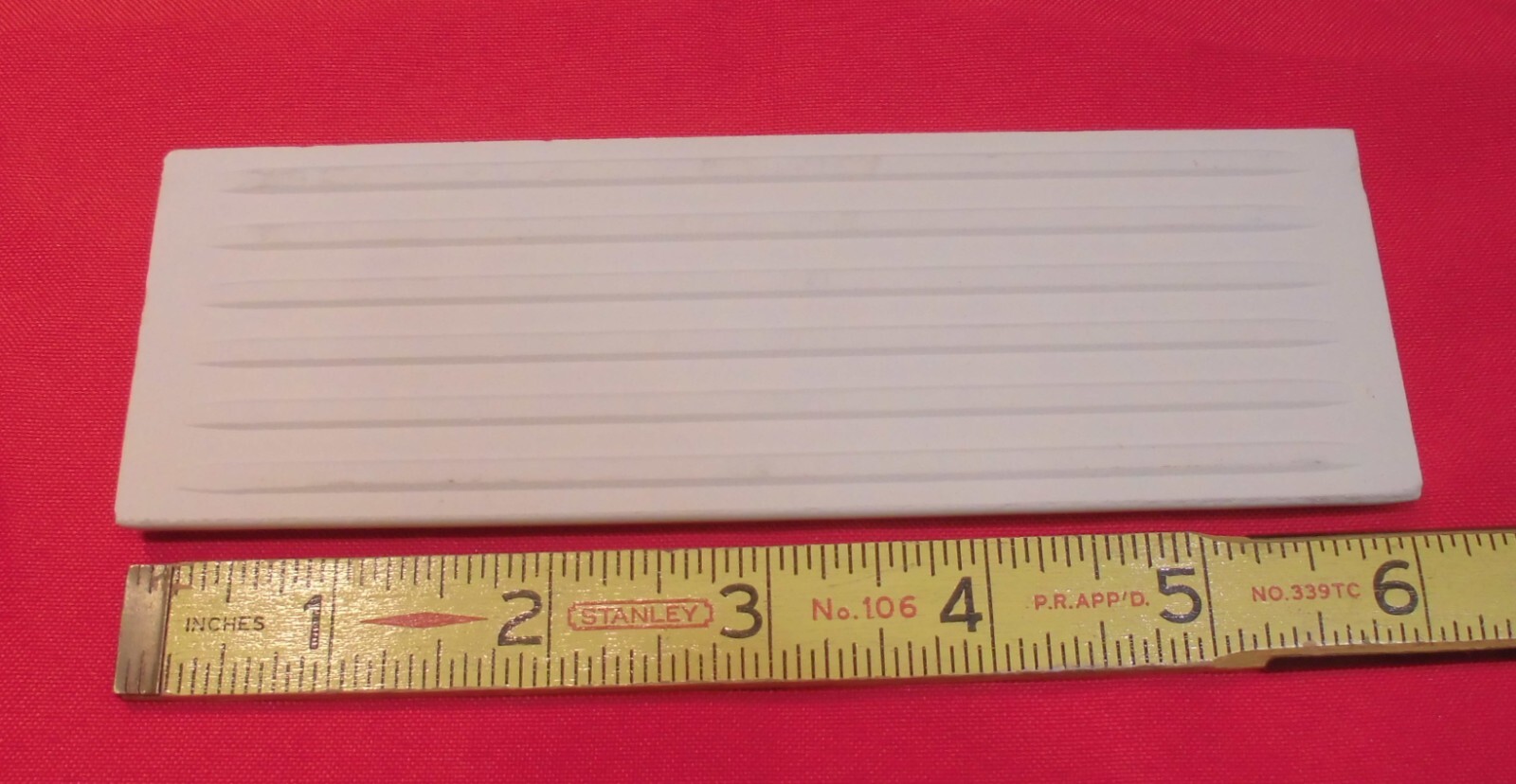 1 pc. French Provincial – very light tan: Bullnose Ceramic Tile by Florida Co.