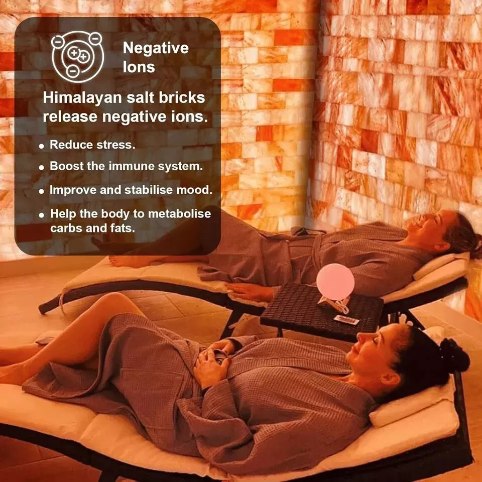 Himalayan Salt Bricks, Salt Tiles 8x4x1 Pack of 50 for Spa Sauna Walls & Decor