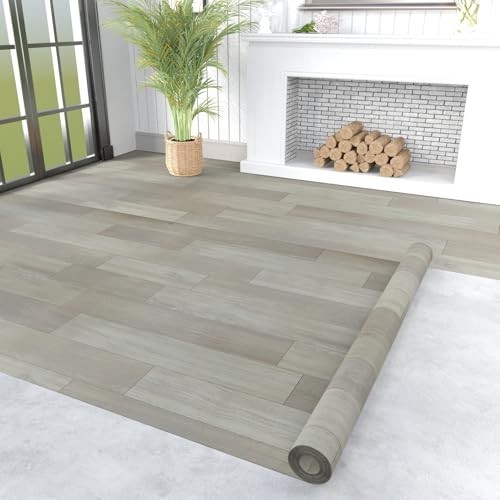 Vinyl Flooring Roll 32 Sq.Ft | 3’4″W X 9’10″L, PVC Leather-Like Linoleum Floor C