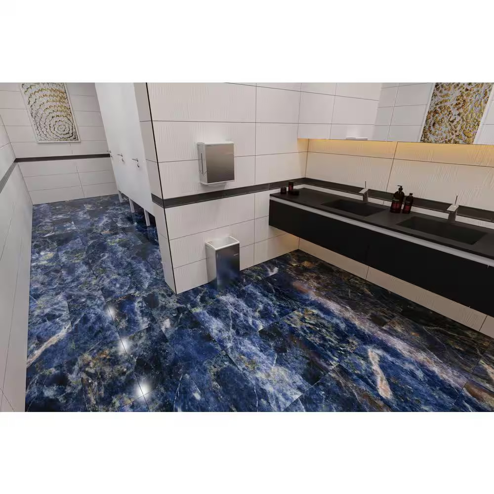 Parkview Blue 11.81 In. X 23.62 In. Polished Porcelain Field Tile
