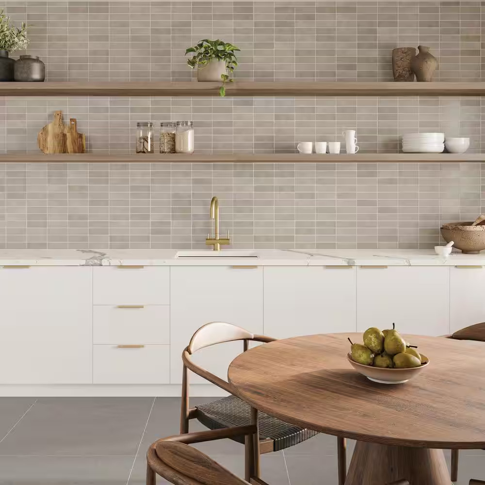 Celine 2 In. X 6 In. Matte Taupe Porcelain Subway Floor and Wall Tile (5.33 Sq.