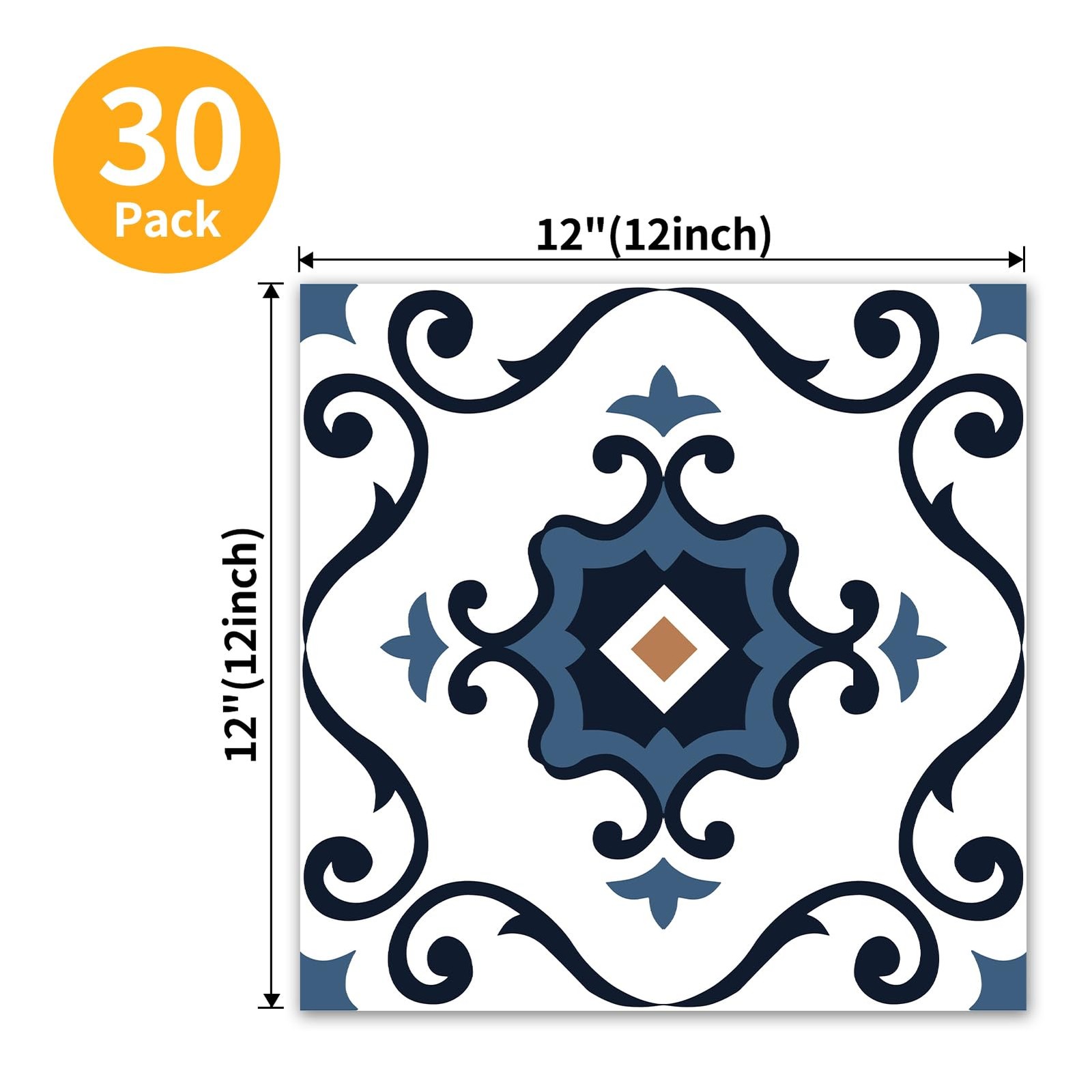 30-Pack Peel and Stick Floor Tiles, 12 x 12in Vinyl Flooring Tiles, Self-Adhe…