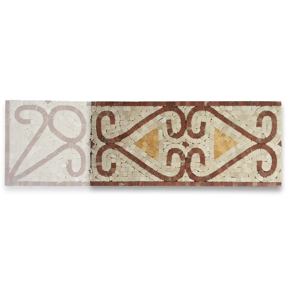 B0014P Marble Mosaic Border Listello Tile Everlasting Rojo 7.1×15.7 Polished