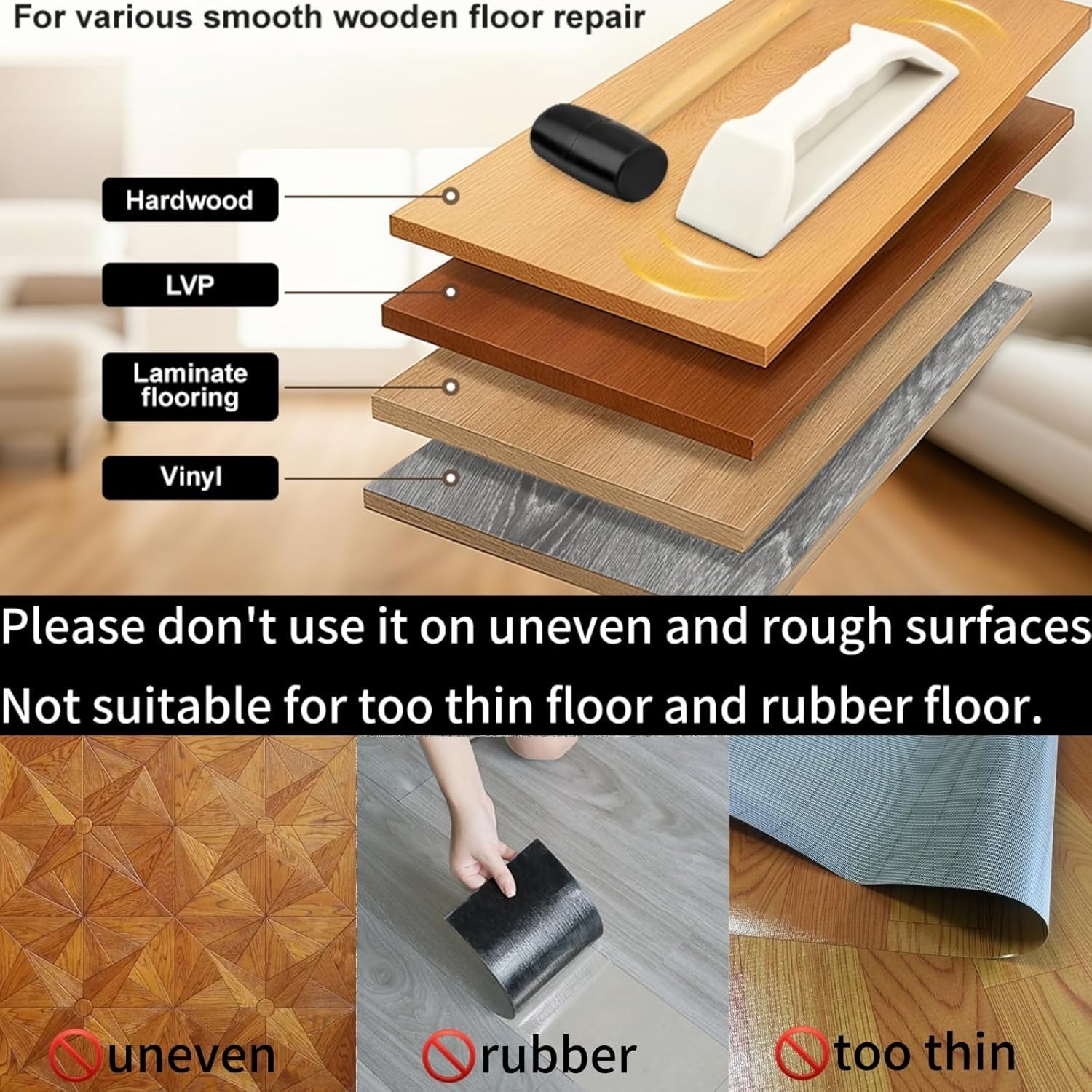 Floor Gap Fixer Tool, Heavy-Duty Plank Grabber Laminate Flooring Tools Wood F…