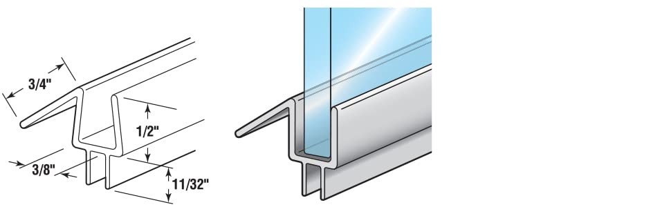 Prime-Line M 6258 Frameless Shower Door Bottom Seal for 3/8 in., Clear