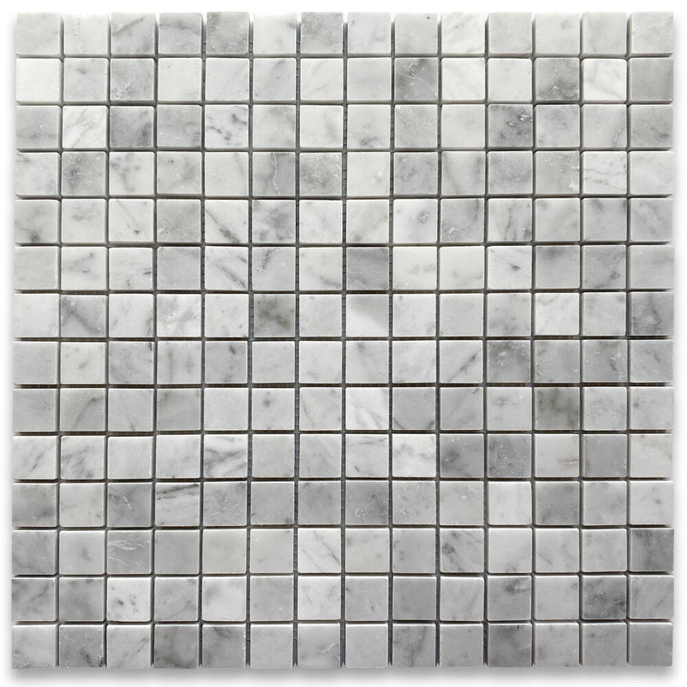 C23XP Carrara White Marble 3/4×3/4 Square Mosaic Tile Polished Venato Bianco