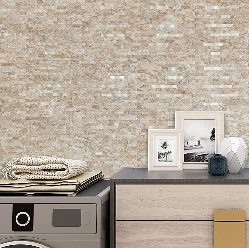 10-Sheet Peel and Stick Backsplash Wall Tile, PVC Kitchen Backsplash Peel and St