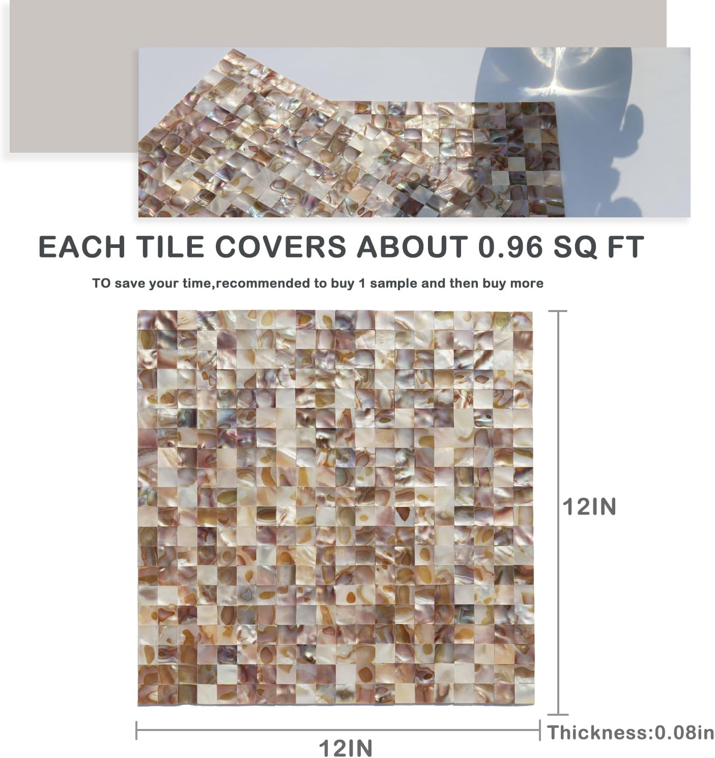 Vibrant Peel and Stick Mother of Pearl Backsplash Tiles – 10 Sheets