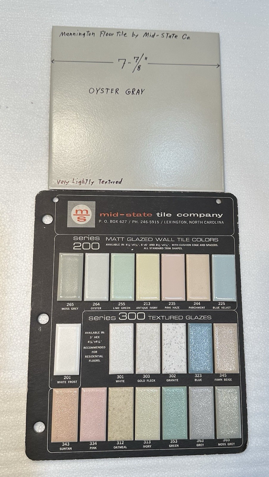 1 pc. Oyster Gray: Ceramic Floor Tile: 8″ X 8″ Lightly Textured by Mid-State Co.