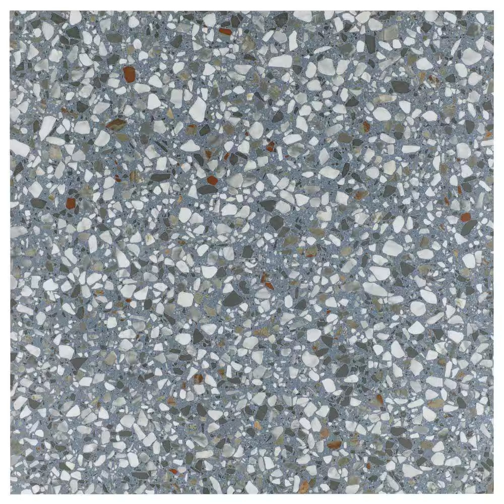 Bryant Ocean Blue 23.4 In. X 23.4 In. Matte Porcelain Terrazzo Look Floor and Wa