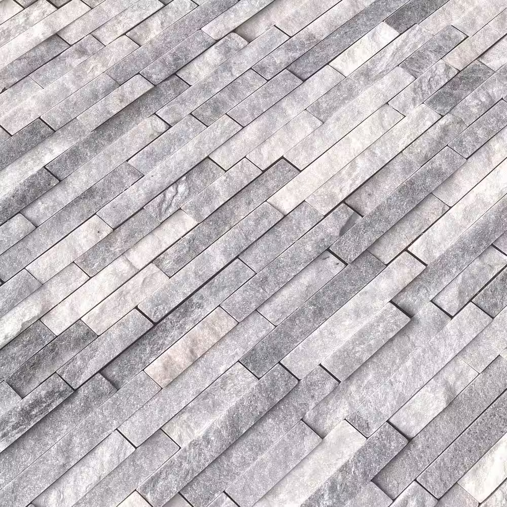 Alaska Gray Split Face 12 In. X 12 In. X 10 Mm Textured Marble Mosaic Tile (10 S