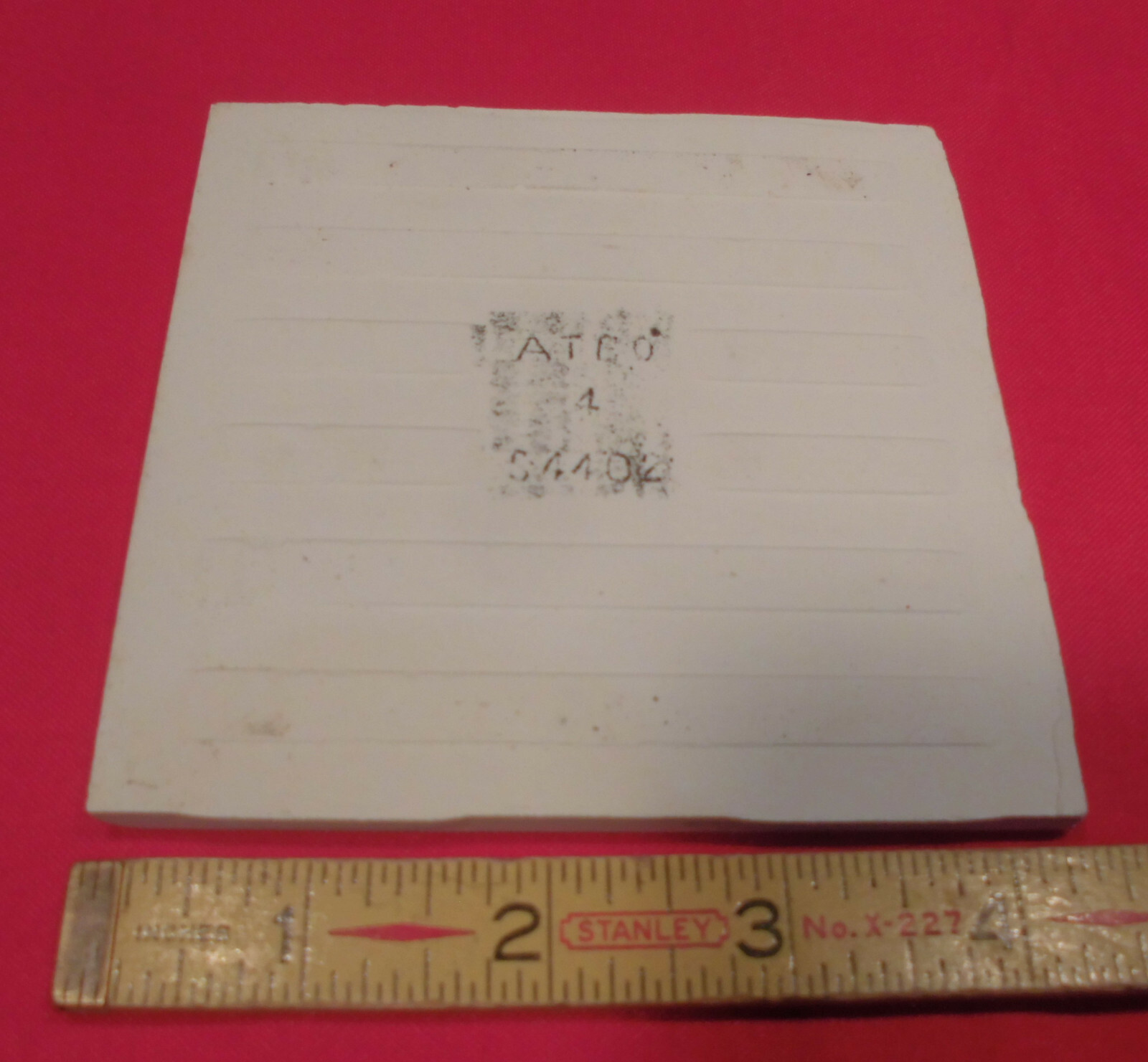 1 pc. Vintage 4-3/8″ *Salt & Pepper* Glossy Ceramic Bullnose Tile by ATCO NOS