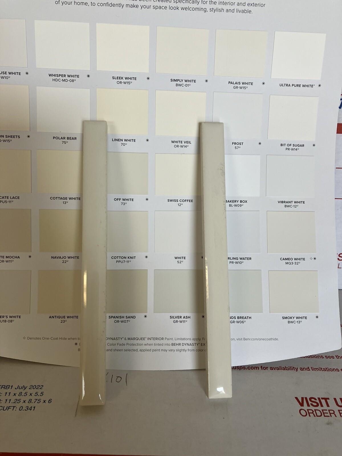 30 Pc’ Of Dal Tile 1/2” X6” #175 Biscuit Gloss NOS Ceramic Tile Liners