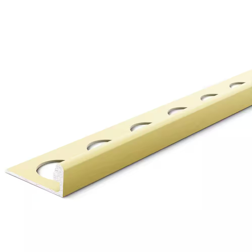 Satin Gold 5/16 In. X 98-1/2 In. Aluminum L-Shaped Tile Edging Trim